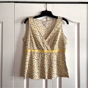 Boden sleeveless top Size US 8 gray, yellow, red print